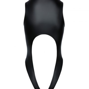 Body ouvert à l'entrejambe - Cotelli Lingerie 3 Vue arrière du body noir ouvert Cotelli Lingerie