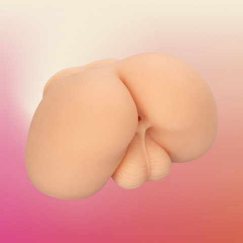 Masturbateur fessier réaliste CalExotics Cheap Thrills avec testicules et orifice taille réelle.