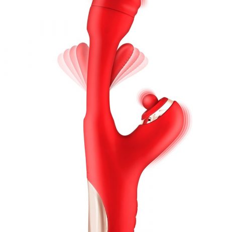 Vibromasseur rabbit puissant 3-en-1 Joyfully Yoba rouge