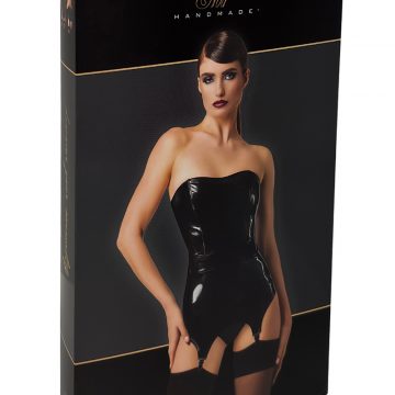 Corset porte-jarretelle vinyle Dominae F381 - Noir Handmade 4 Corset porte-jarretelles Dominae F381 vue arrière