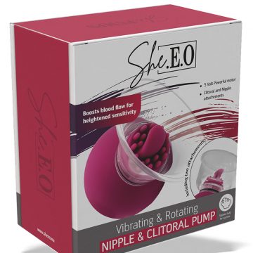 Pompe pour clitoris et tétons rotative et vibrante She.E.O. 3 accessoire intime rotatif et vibrant design compact