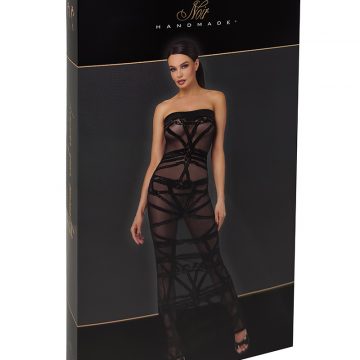 Robe bustier Bondesque F358 Noir Handmade 4 Robe fetish noire F358 Noir Handmade avec gants assortis
