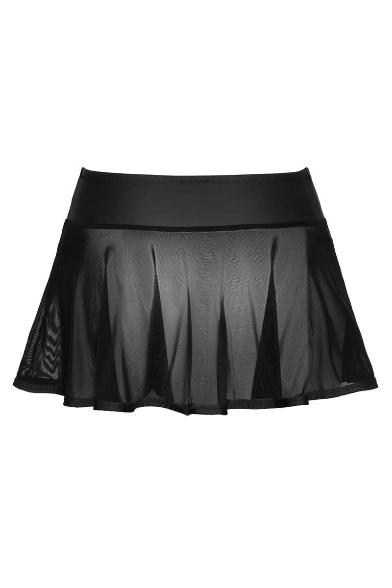 Mini-jupe noire transparente Cottelli PARTY 4 Mini-jupe noire douce et confortable pour soirée