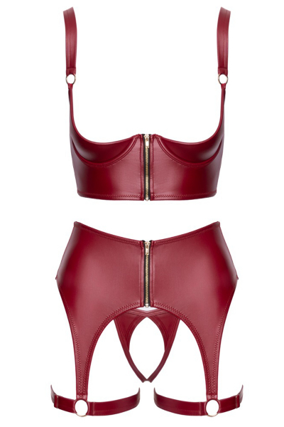 Ensemble seins nus 3 pièces Rouge - Cottelli LINGERIE 2 Soutien-gorge seins nus à armatures rouge Cottelli LINGERIE