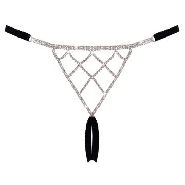 String ouvert strass - Cottelli LINGERIE 2 String bijou noir avec strass Cottelli LINGERIE
