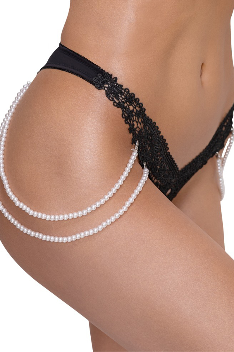 String bijoux Rio avec chaines de perles Cottelli LINGERIE 1 String Rio avec chaînes de perles Cottelli lingerie sexy femme