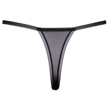 String ouvert brodé Fleur - Cottelli LINGERIE 4 String brodé noir avec ceinture strass Cottelli