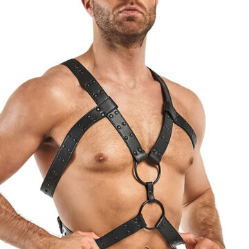 Harnais bondage Rocco Bedroom Fantasies 2 Harnais bondage homme Rocco en similicuir noir avec sangles réglables