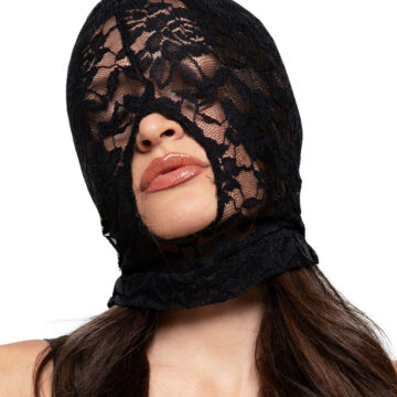 Cagoule BDSM en Dentelle - Bedroom Fantasies 2 Cagoule fetish femme en dentelle avec ouverture bouche