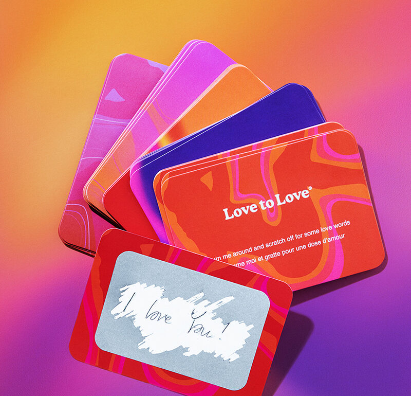 Kit de messages personnalisable Glimmers Love To Love 1 Cartes à gratter personnalisées Glimmers Love To Love