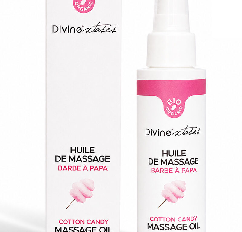 Huile de massage BIO barbe à papa - Divinextases 1 Huile de massage bio barbe à papa Divinextases 100 ml