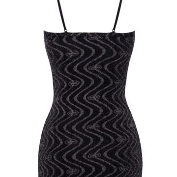 Mini robe sexy scintillante - Cotelli Lingerie 3 Décolleté en V et fines bretelles réglables de la mini robe scintillante